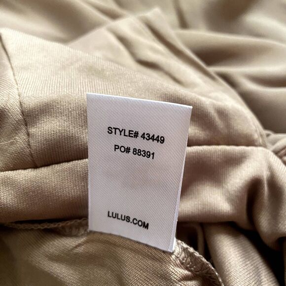 Lulus Heavenly Hues Taupe Tan Maxi Dress Formal Prom Bridesmaid Wedding Size XS - Picture 10 of 10